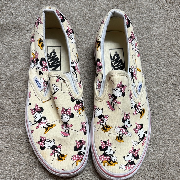 Vans Shoes - Vans Minnie Mouse Slip-On Sneakers - Cream and Pink